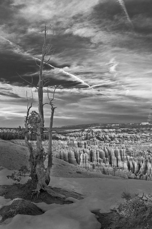Sunset over Bryce in B/W toned