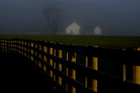 Fence and Horse Farm At Sunrise#1